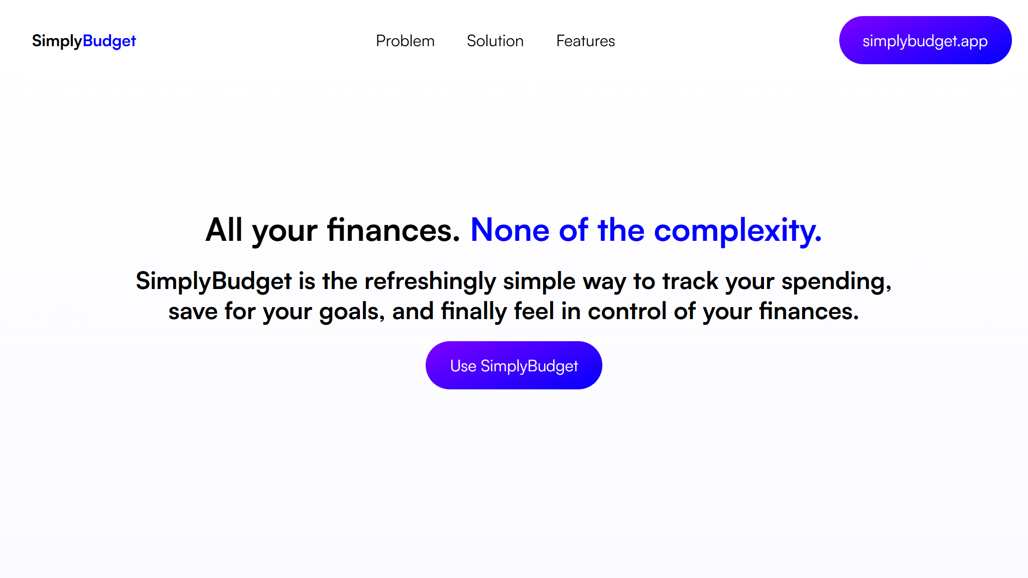 SimplyBudget Website Thumbnail
